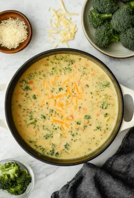 High Protein Broccoli Cheddar Soup