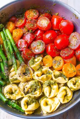 Pesto Chicken Tortellini and Veggies