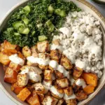 Roasted Chicken, Sweet Potato, and Kale Bowls