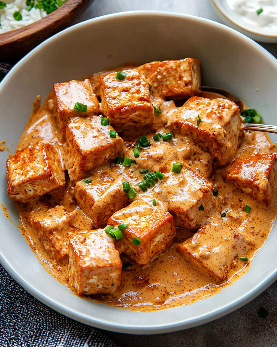 Spicy Tofu with Creamy Coconut Sauce