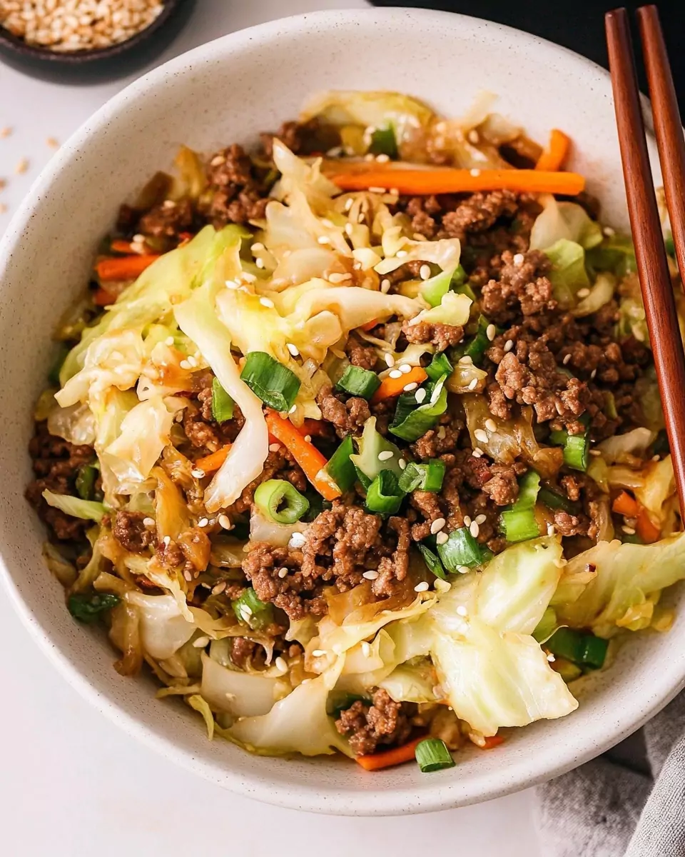 Easy Asian Ground Beef and Cabbage Stir Fry