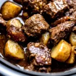 Slow Cooker Garlic Butter Beef Bites & Potatoes