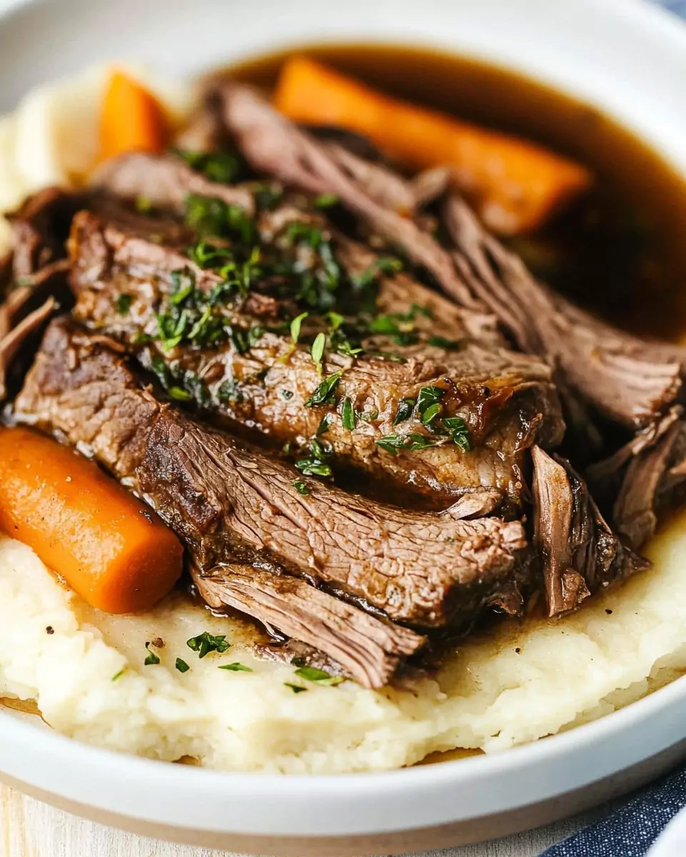 Slow Cooker Garlic Herb Pot Roast