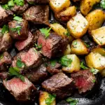 Garlic Butter Steak Bites and Potatoes