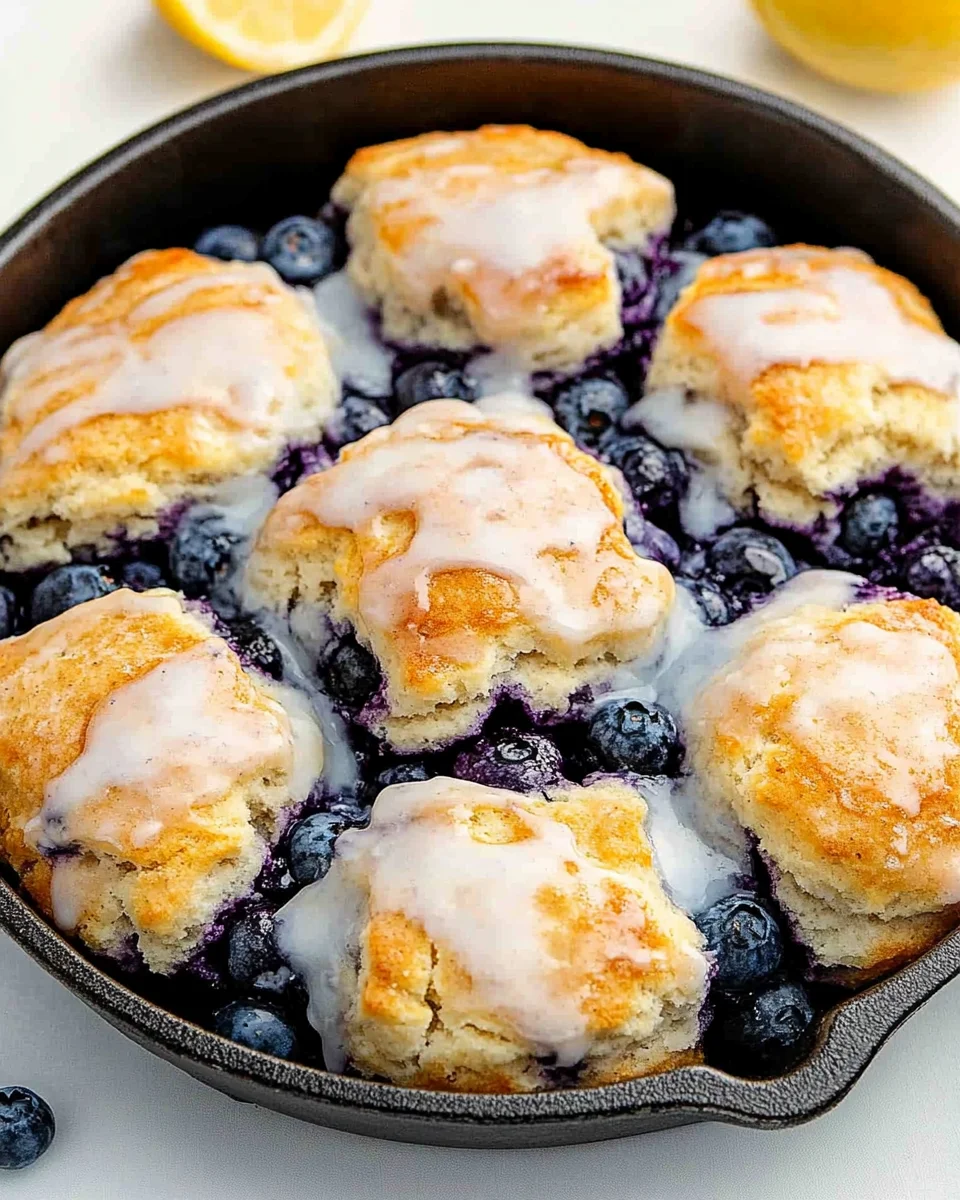 Blueberry Biscuits with Lemon Glaze