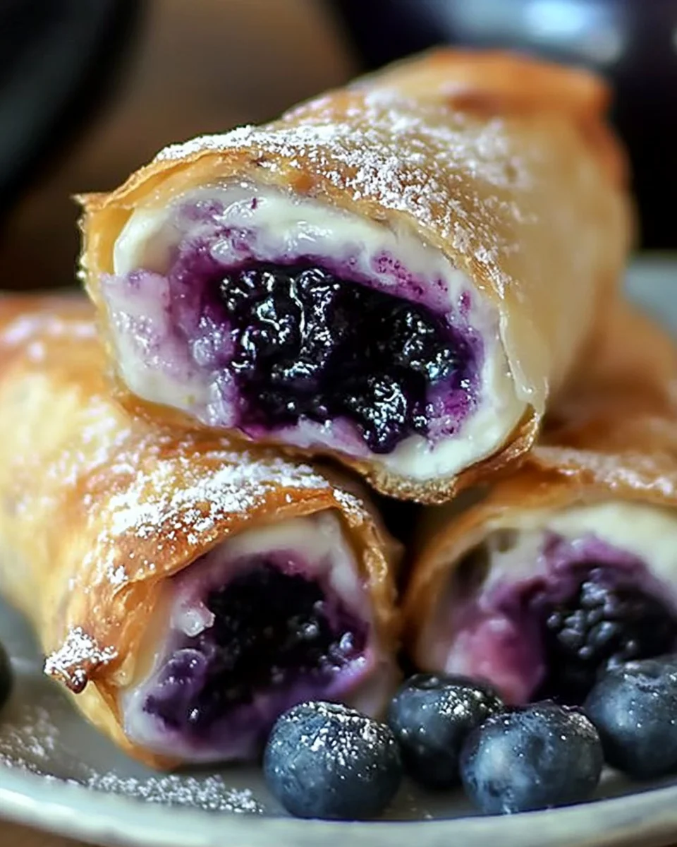 Blueberry Cream Cheese Egg Rolls