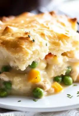Cheddar Biscuit Topped Harvest Chicken Pot Pie