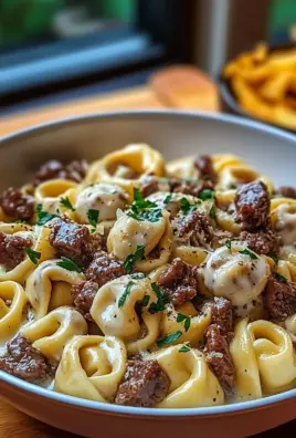 Cheesesteak Tortellini in Rich Provolone Sauce