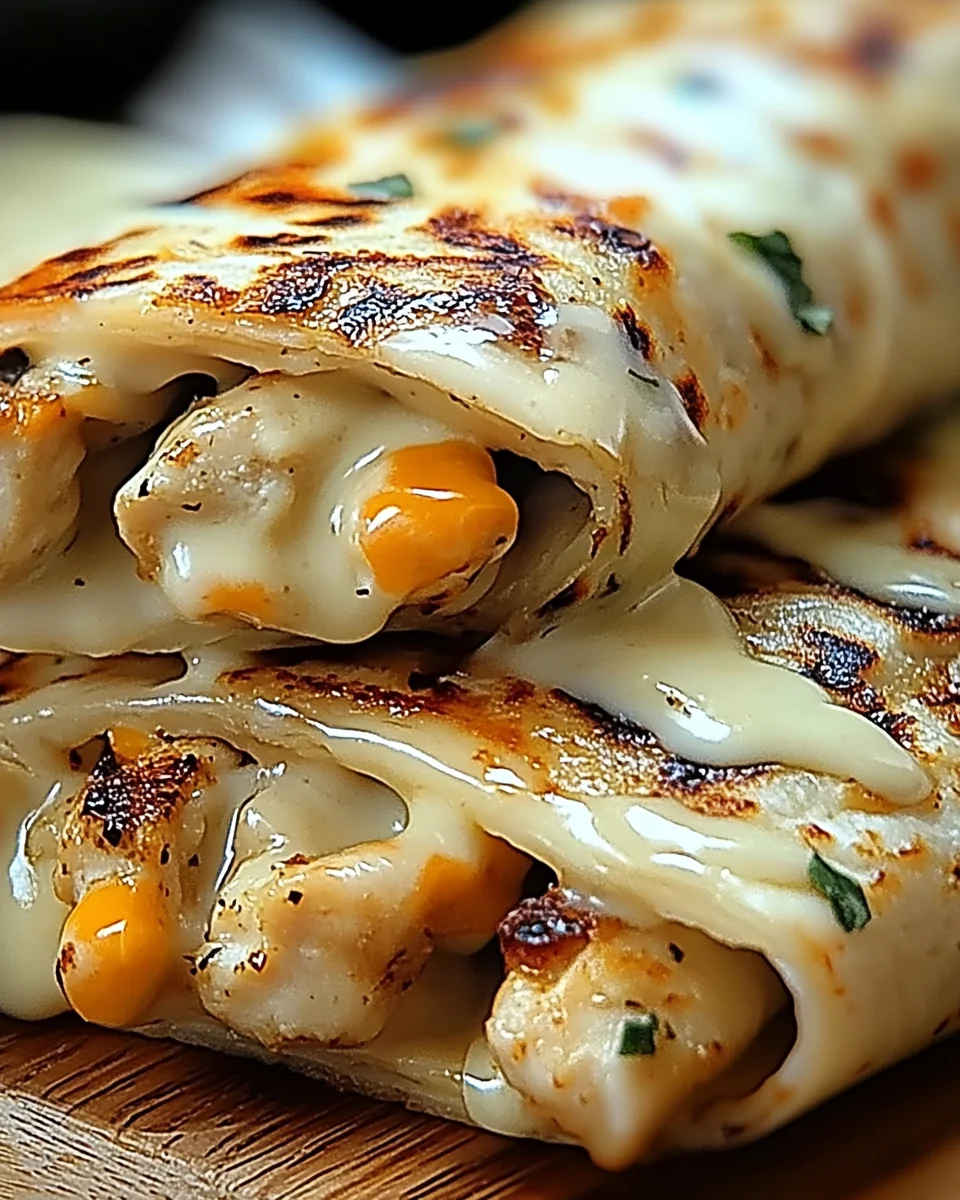 Cheesy Garlic Chicken Wraps
