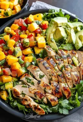 Cilantro Lime Chicken Salad with Mango Avocado Salsa