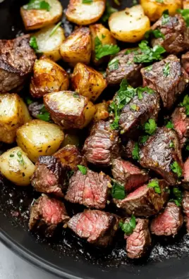 Creamy Garlic Butter Steak Bites and Potatoes