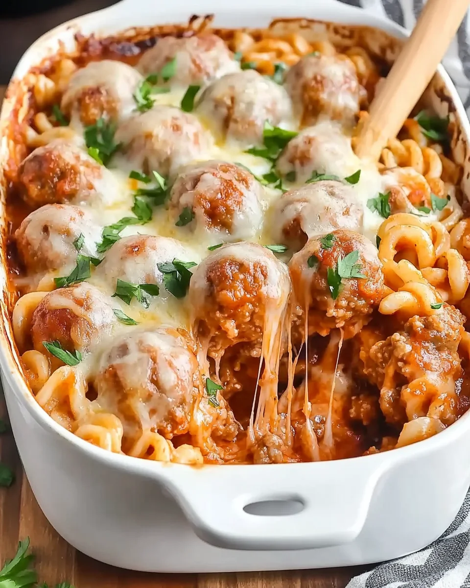 Dump and Bake Meatball Casserole