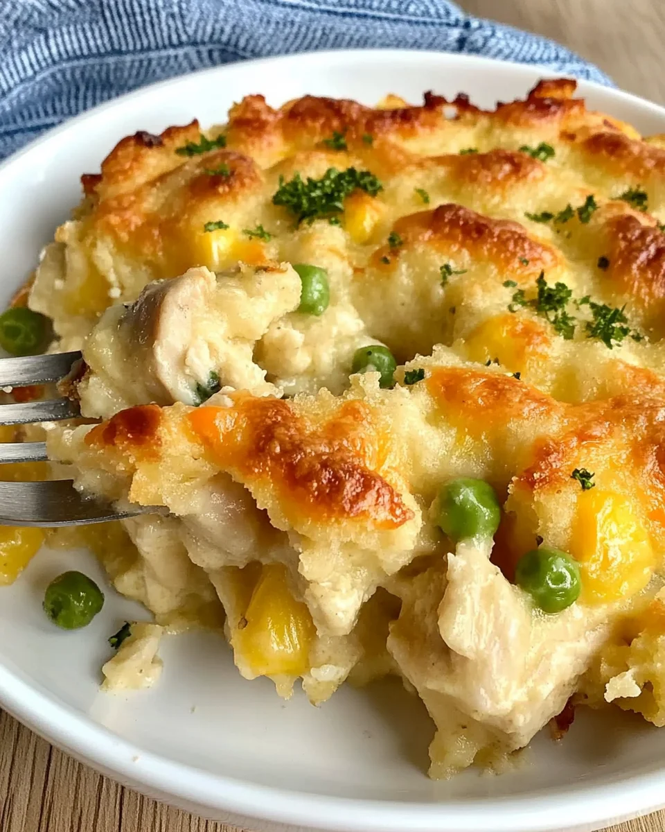 Easy Chicken Cobbler Dinner Casserole