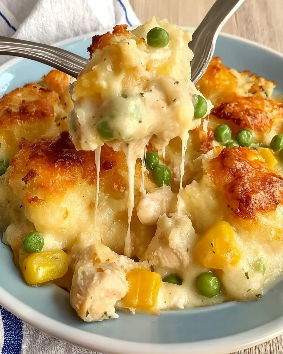 Easy Chicken Cobbler Dinner Casserole 1 Easy