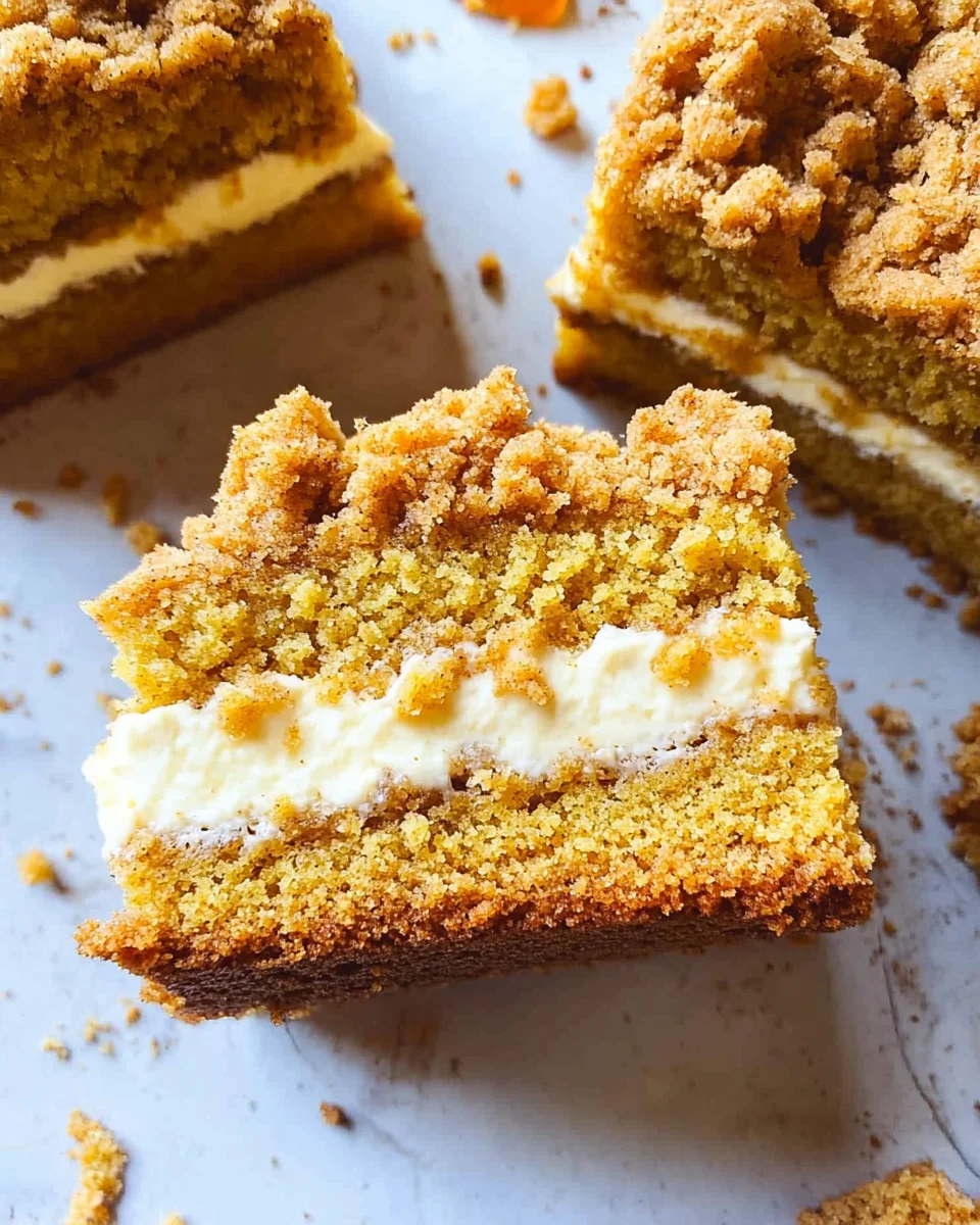 Pumpkin Crumb Cake with Cream Cheese Filling