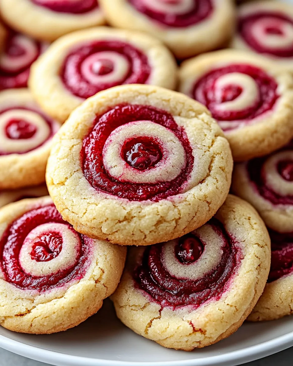 Raspberry Swirl Cookies