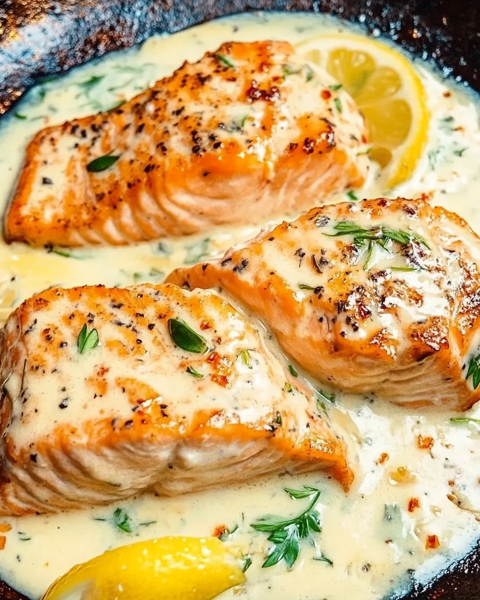Salmon with Lemon Cream Sauce