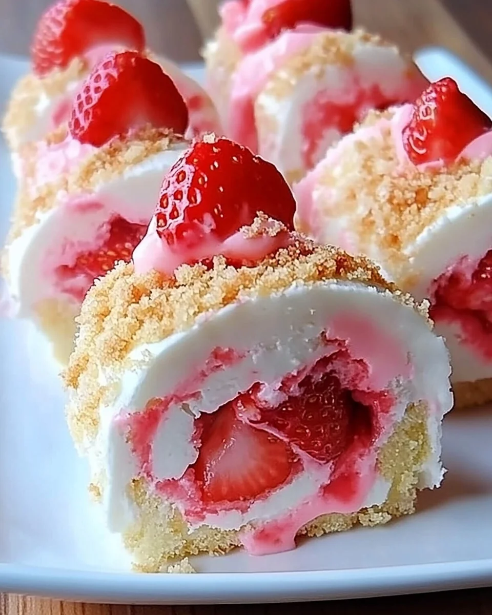 Strawberry Shortcake Cheesecake Rolls