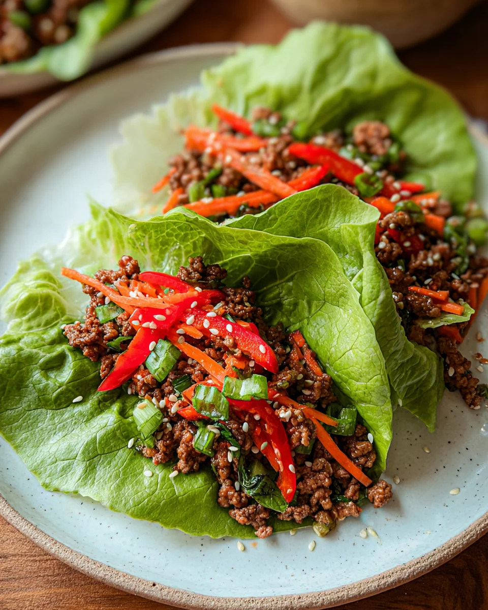 Asian Style Ground Beef Lettuce Wraps 19 Asian