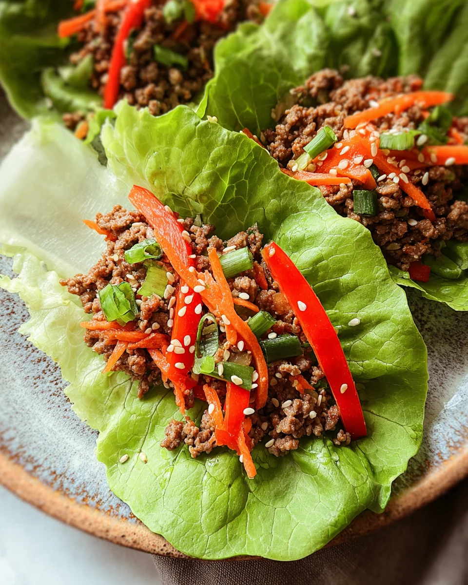 Asian Style Ground Beef Lettuce Wraps 20 Asian