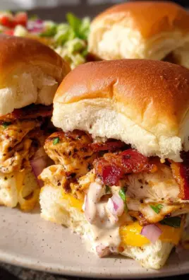 Bacon Ranch BBQ Chicken Sliders