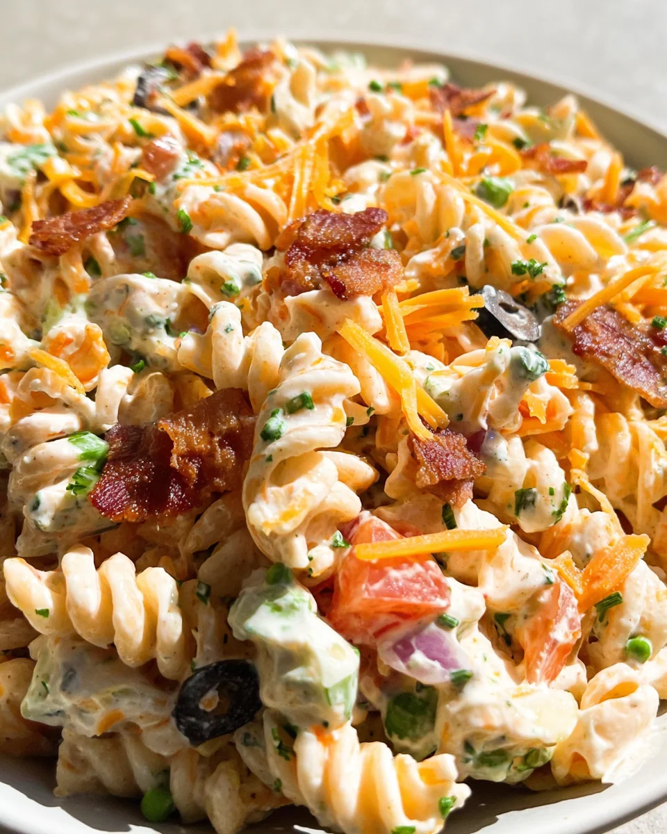 Bacon Ranch Pasta Salad 22 Bacon Ranch Pasta Salad