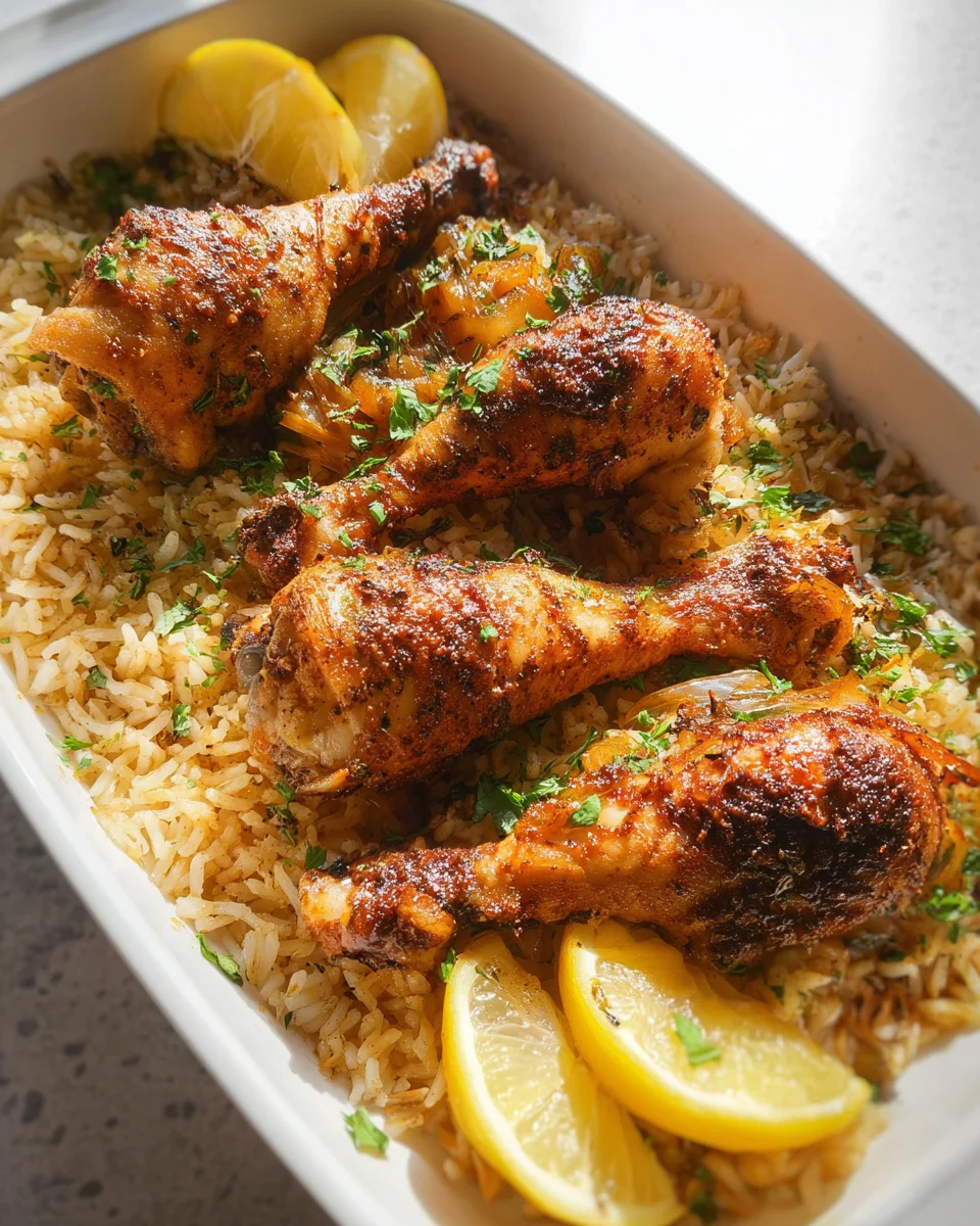 Baked Chicken Legs and Rice