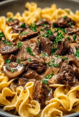 Beef Stroganoff with Egg Noodles