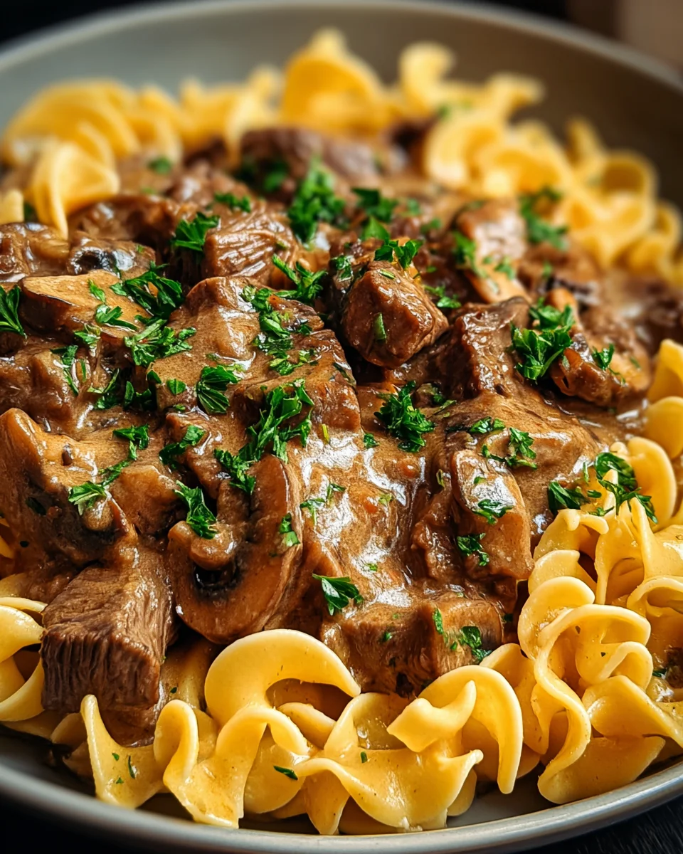 Beef Stroganoff with Egg Noodles 24 Beef
