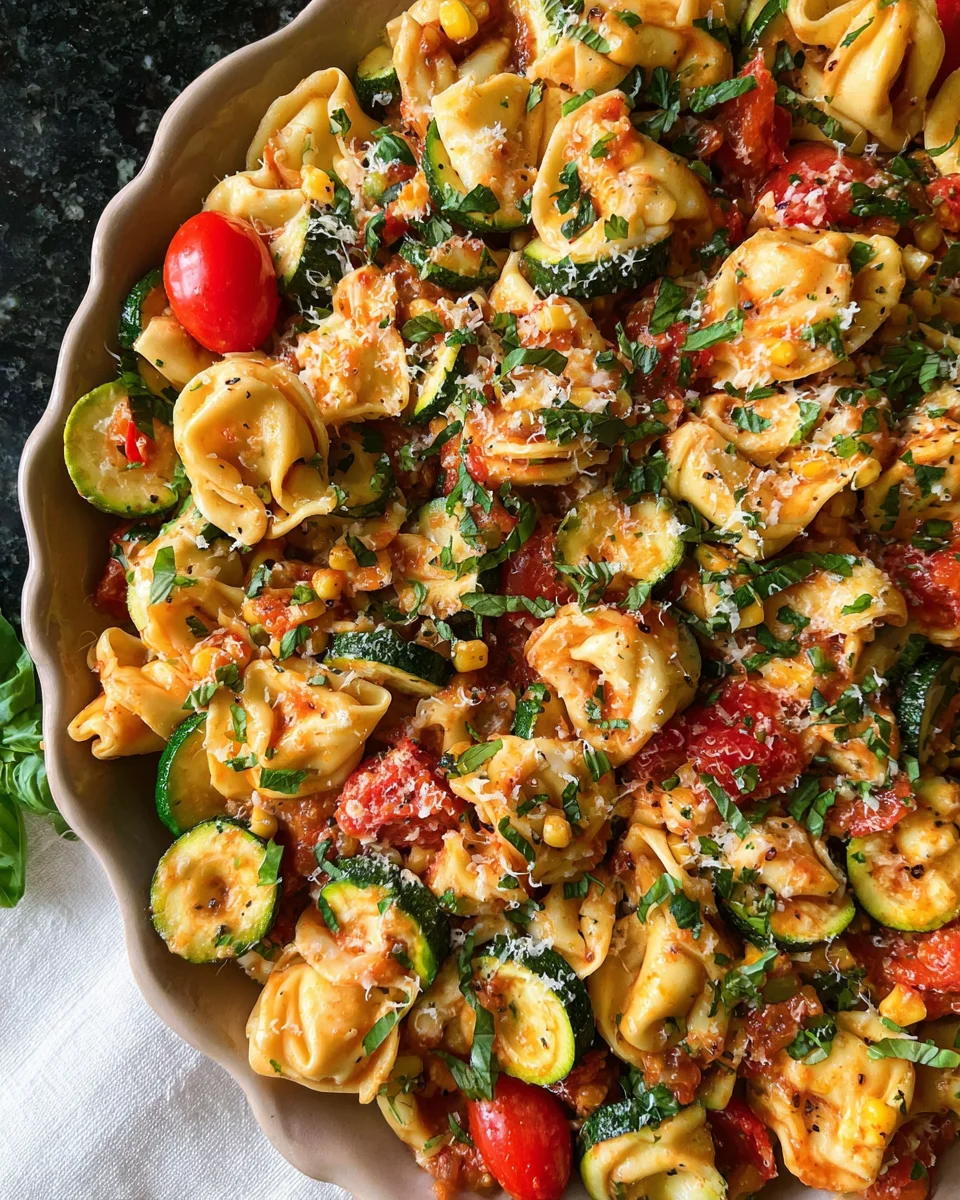 Cheese Tortellini with Summer Veggies 24 Cheese Tortellini with Summer Veggies