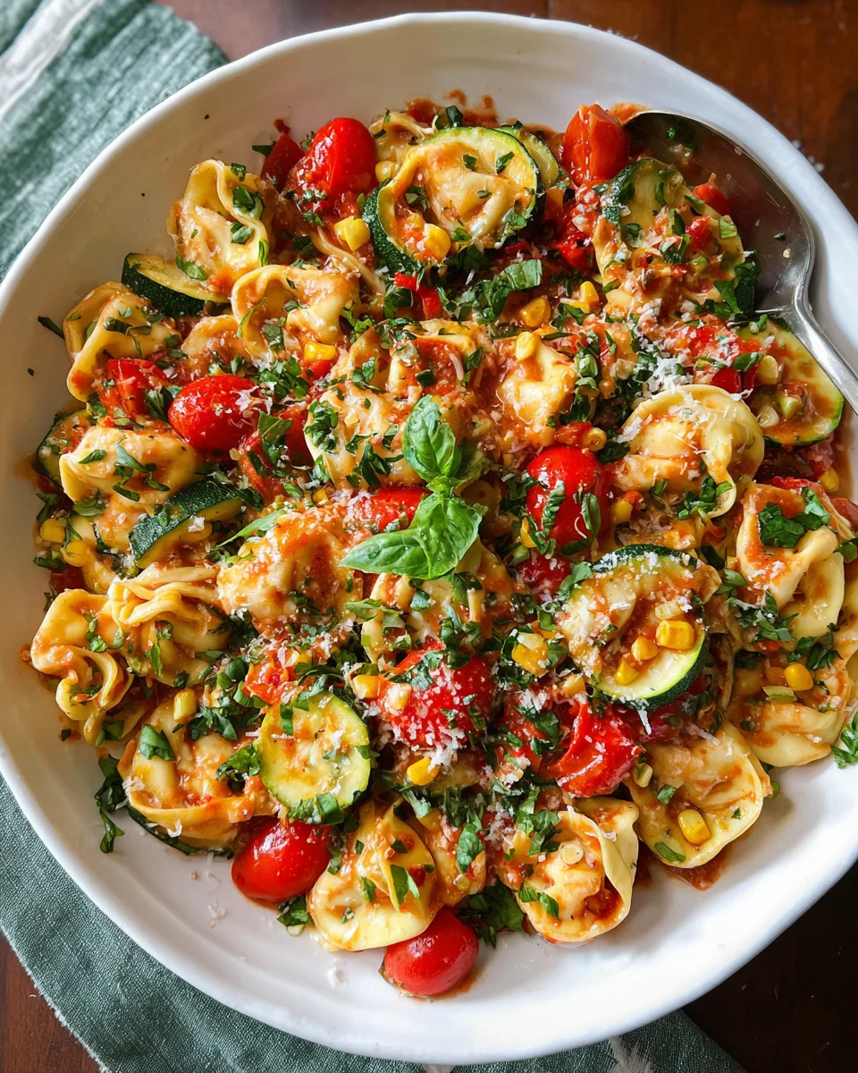 Cheese Tortellini with Summer Veggies 21 Cheese