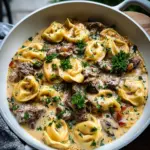 Cheesesteak Tortellini in Creamy Provolone Sauce 25 Cheesesteak Tortellini in Creamy Provolone Sauce