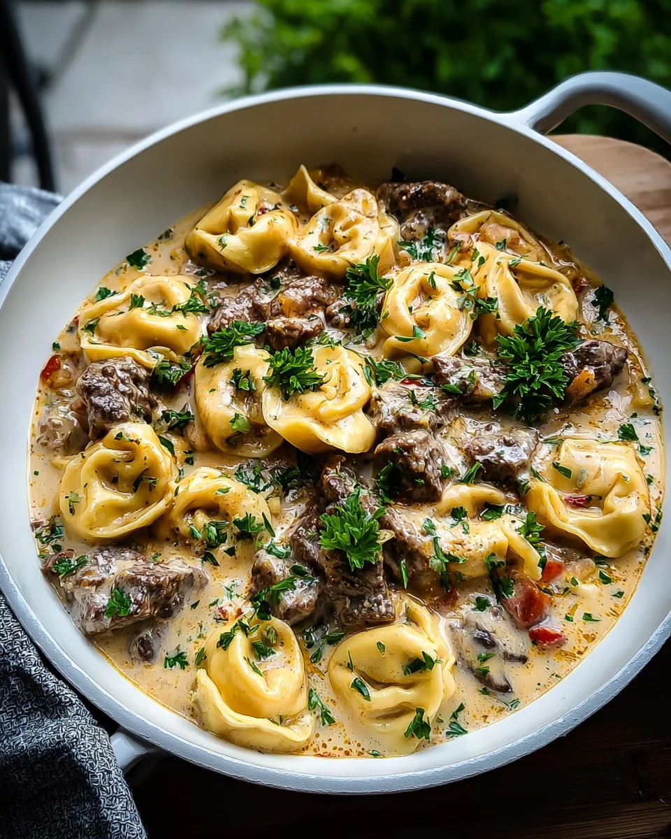 Cheesesteak Tortellini in Creamy Provolone Sauce 26 Cheesesteak Tortellini in Creamy Provolone Sauce