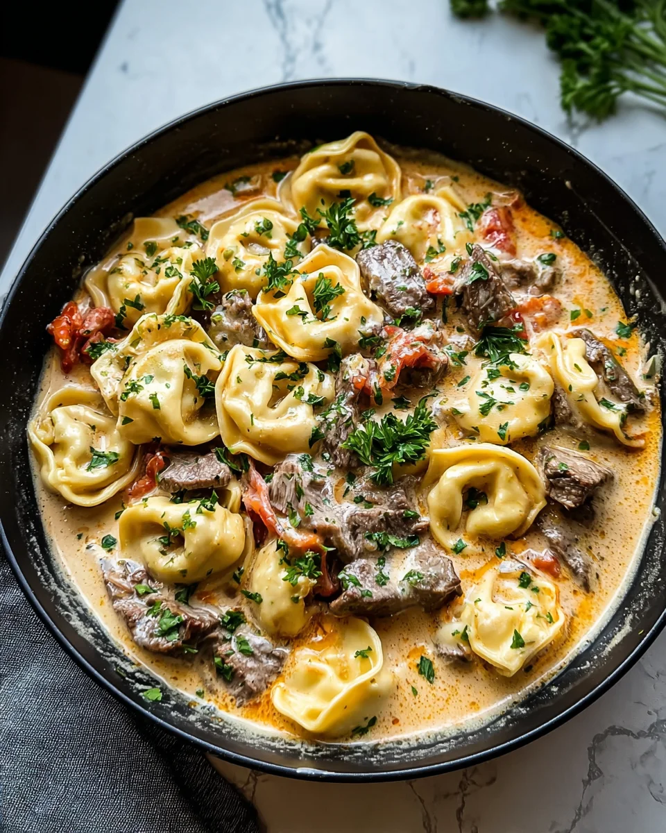 Cheesesteak Tortellini in Creamy Provolone Sauce 24 Cheesesteak