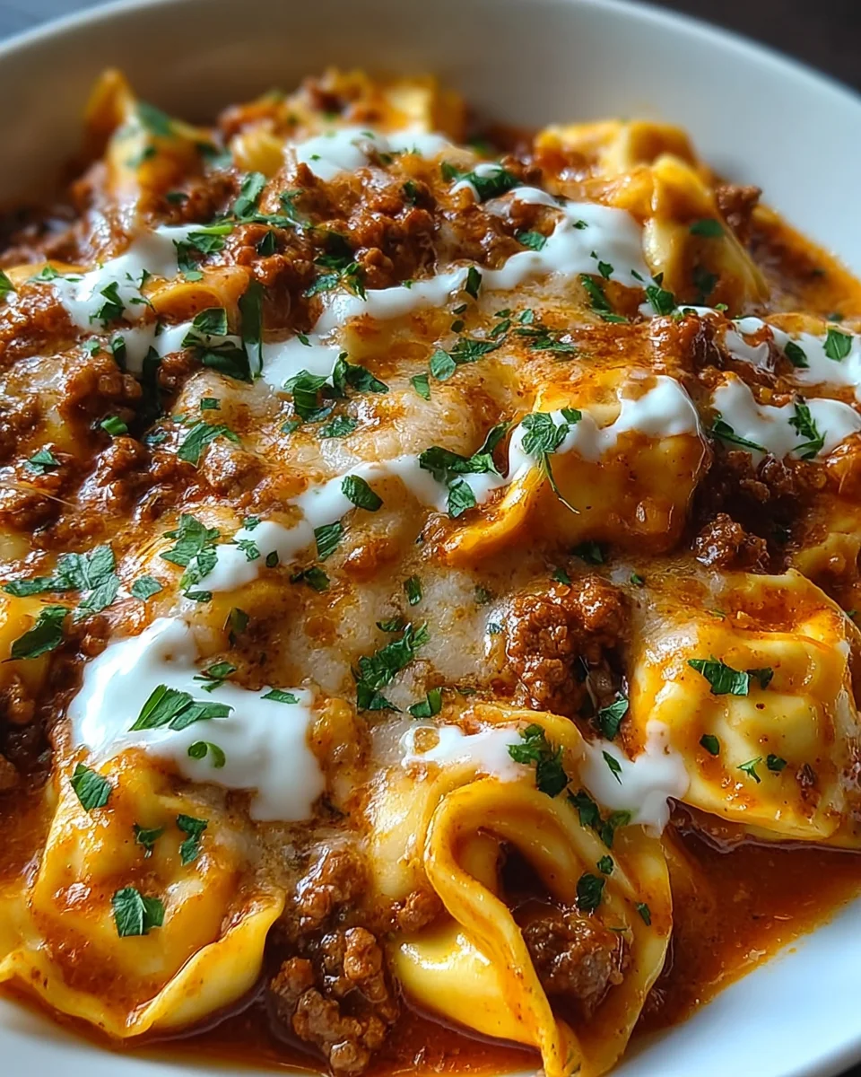 Cheesy Beef Enchilada Tortellini
