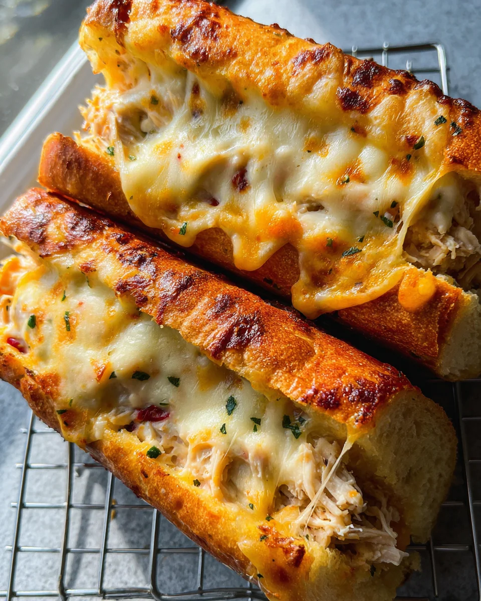 Cheesy Chicken Garlic Bread Sandwich
