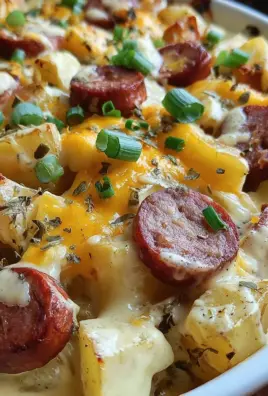 Cheesy Ranch Potatoes and Smoked Sausage