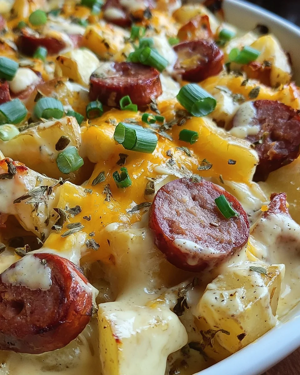 Cheesy Ranch Potatoes and Smoked Sausage