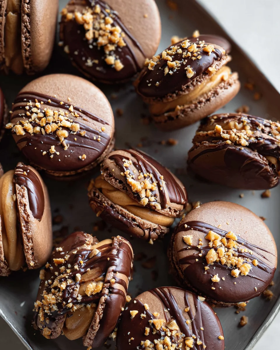 Chocolate Peanut Butter Macarons