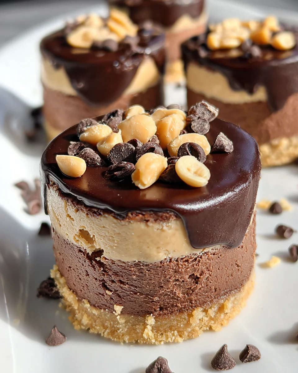 Chocolate Peanut Butter Mini Cheesecakes