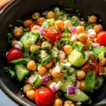 Cottage Cheese and Chickpeas Salad