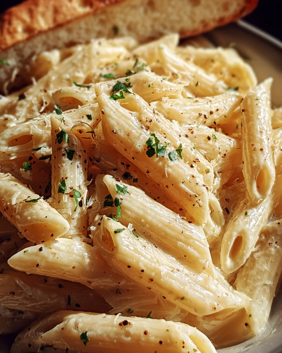 Creamy Garlic Penne Pasta