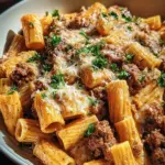 Creamy Parmesan Beef Rigatoni
