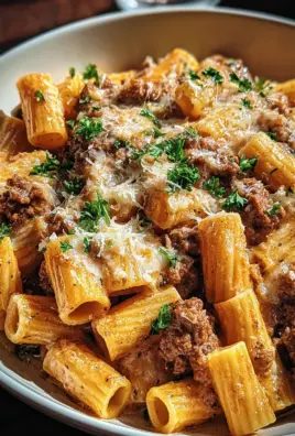 Creamy Parmesan Beef Rigatoni