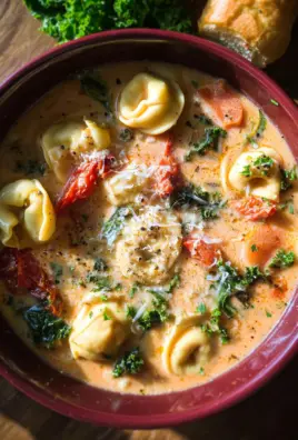 Creamy Tuscan Tortellini Soup