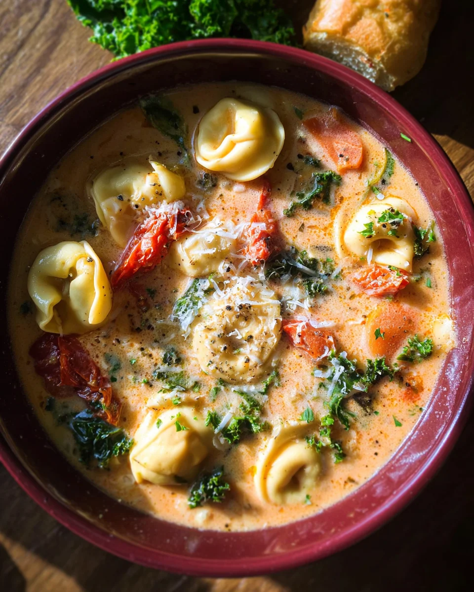 Creamy Tuscan Tortellini Soup