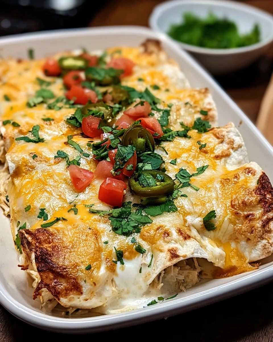 Creamy White Chicken Enchiladas