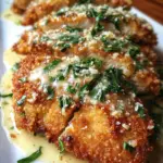 Crispy Parmesan Chicken with a Rich Garlic Sauce