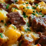 Crockpot Loaded Steak and Potato Bake Recipe