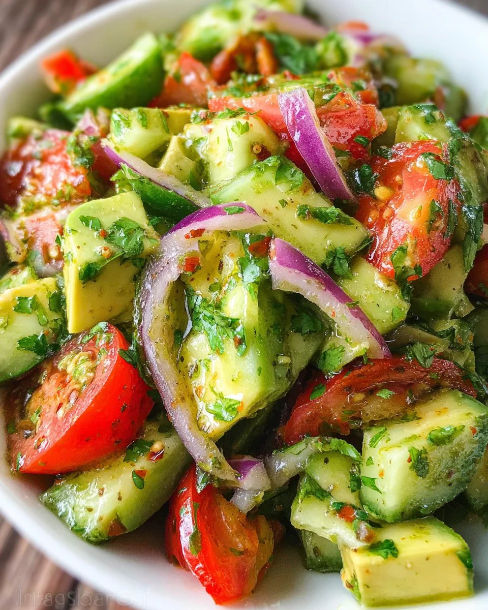 Cucumber Tomato Avocado Salad